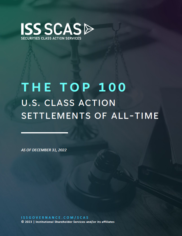 BLB&G Leads ISS SCAS List of Top 100 Securities Class-Action Settlements of All Time